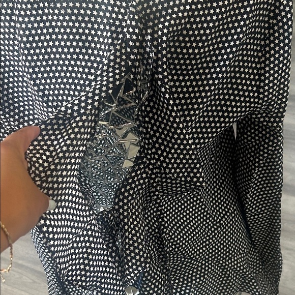 Robert Rodriguez Black and White Star Pattern Open Back Top - Picture 9 of 11